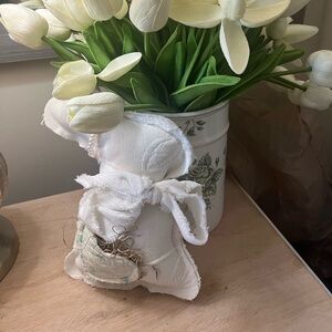 White Fabric Bunny Decor